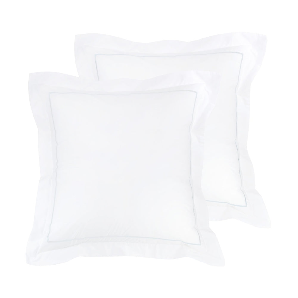 Single Stripe Embroidered Percale Euro Sham Pair - Quahog Bay Bedding