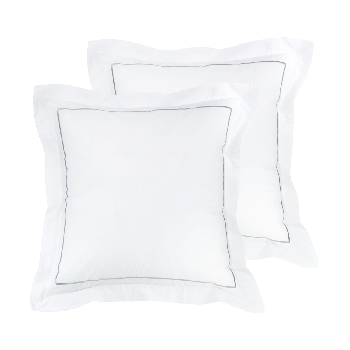 Single Stripe Embroidered Percale Euro Sham Pair - Quahog Bay Bedding