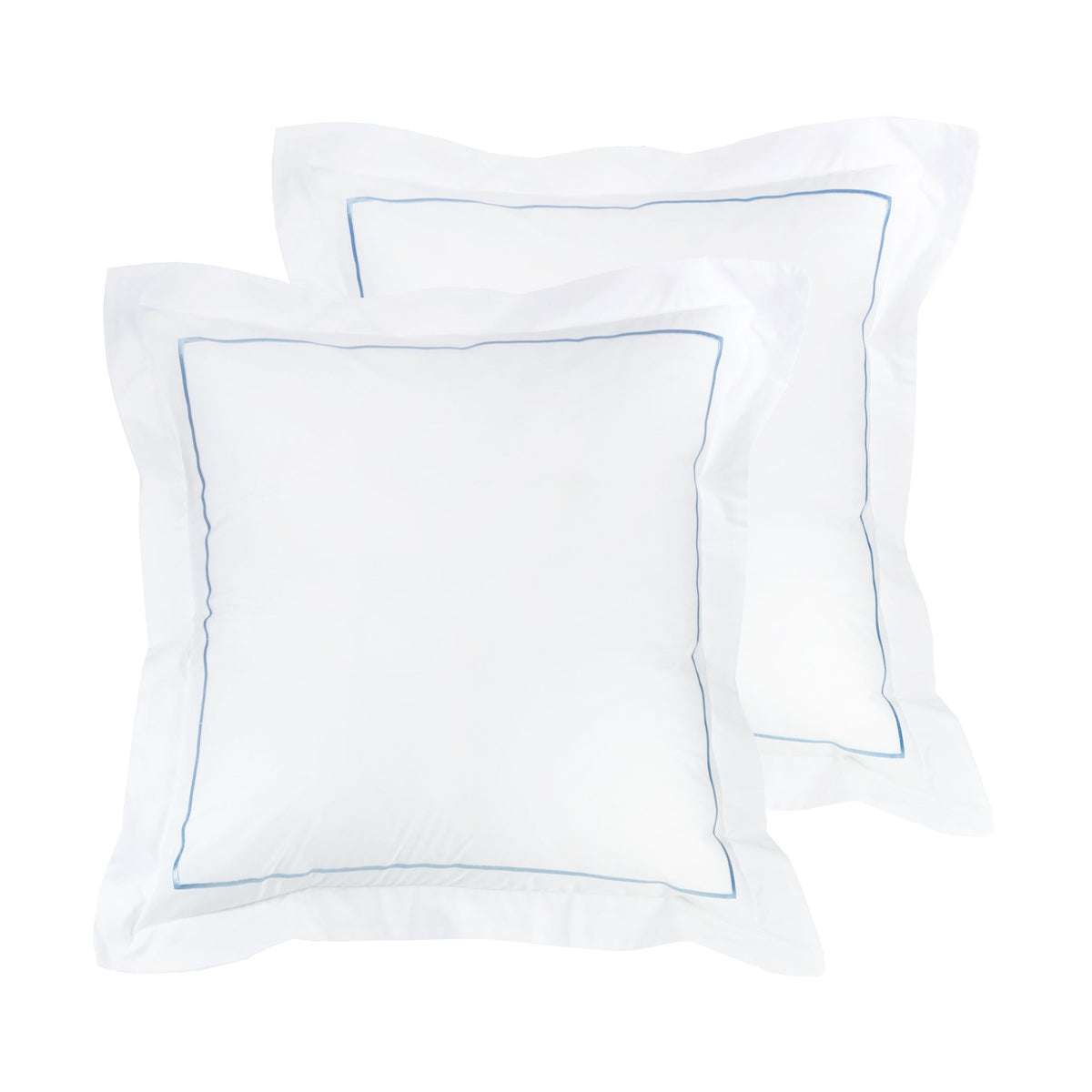 Single Stripe Embroidered Percale Euro Sham Pair - Quahog Bay Bedding