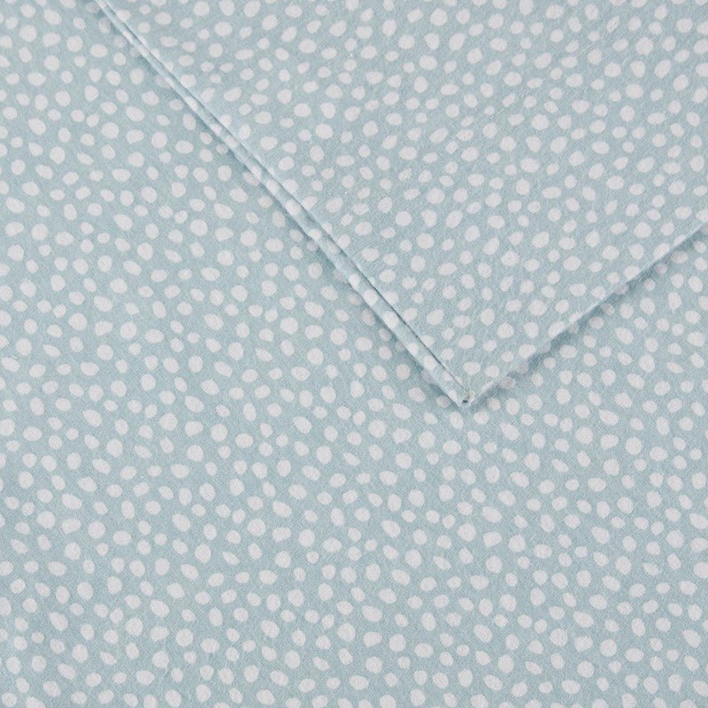 Sleep Philosophy Flannel 100% Cotton Flannel Sheet Set - Aqua Dots - Quahog Bay Bedding