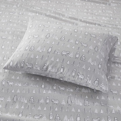 Sleep Philosophy Flannel 100% Cotton Flannel Sheet Set - Bear - Quahog Bay Bedding