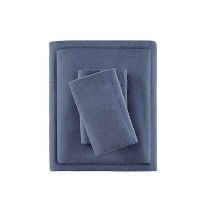 Sleep Philosophy Flannel 100% Cotton Flannel Sheet Set - Blue - Quahog Bay Bedding