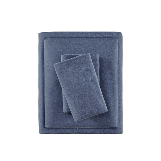 Sleep Philosophy Flannel 100% Cotton Flannel Sheet Set - Blue - Quahog Bay Bedding