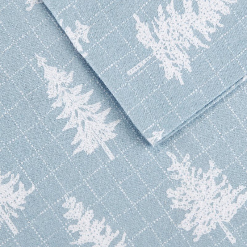 Sleep Philosophy Flannel 100% Cotton Flannel Sheet Set - Blue Forest - Quahog Bay Bedding