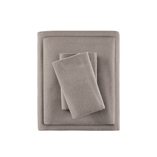 Sleep Philosophy Flannel 100% Cotton Flannel Sheet Set - Grey - Quahog Bay Bedding
