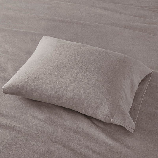 Sleep Philosophy Flannel 100% Cotton Flannel Sheet Set - Grey - Quahog Bay Bedding