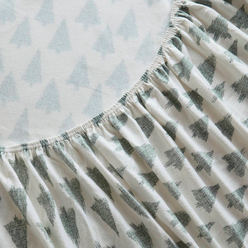 Sleep Philosophy Flannel 100% Cotton Flannel Sheet Set - Ikat Trees - Quahog Bay Bedding