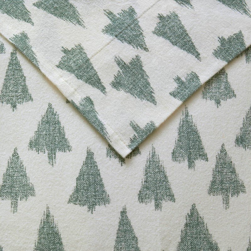Sleep Philosophy Flannel 100% Cotton Flannel Sheet Set - Ikat Trees - Quahog Bay Bedding