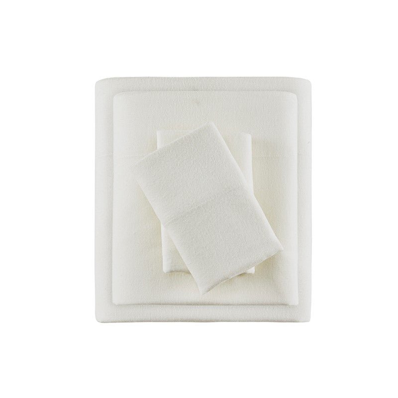 Sleep Philosophy Flannel 100% Cotton Flannel Sheet Set - Ivory - Quahog Bay Bedding