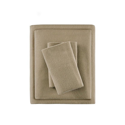 Sleep Philosophy Flannel 100% Cotton Flannel Sheet Set - Tan - Quahog Bay Bedding