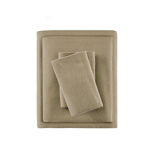 Sleep Philosophy Flannel 100% Cotton Flannel Sheet Set - Tan - Quahog Bay Bedding