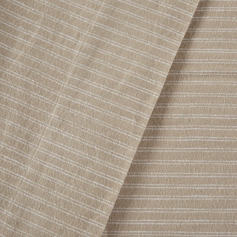 Sleep Philosophy Flannel Sheet Set – Beige/White Stripes | 100% Cotton - Quahog Bay Bedding