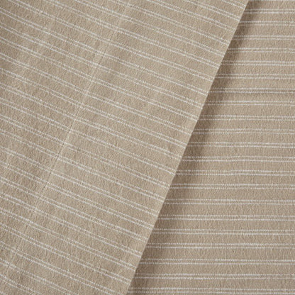 Sleep Philosophy Flannel Sheet Set – Beige/White Stripes | 100% Cotton - Quahog Bay Bedding