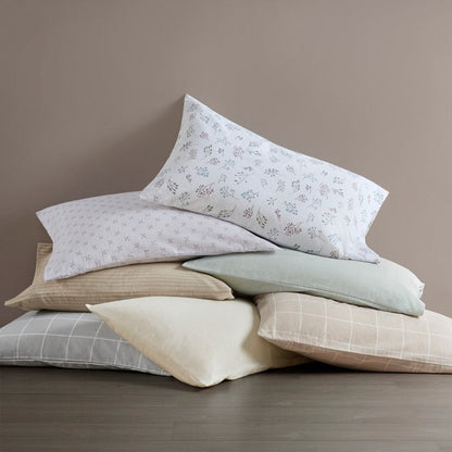 Sleep Philosophy Flannel Sheet Set – Beige/White Stripes | 100% Cotton - Quahog Bay Bedding