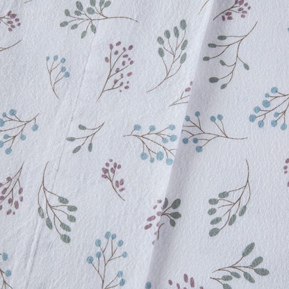 Sleep Philosophy Flannel Sheet Set – White Tossed Botanical | 100% Cotton | Floral - Quahog Bay Bedding