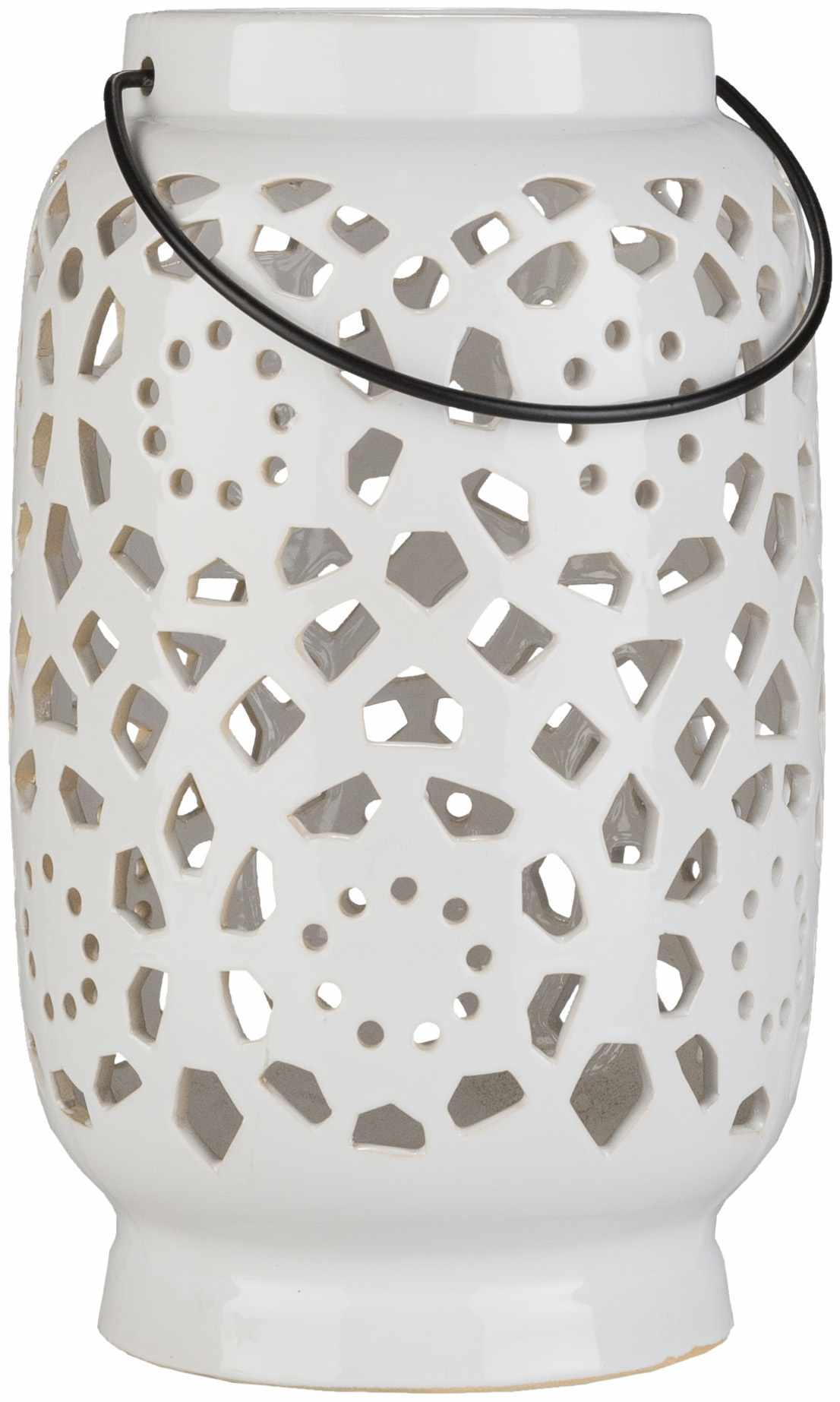 Sloughhouse White Ceramic Outdoor Lantern - Quahog Bay Bedding