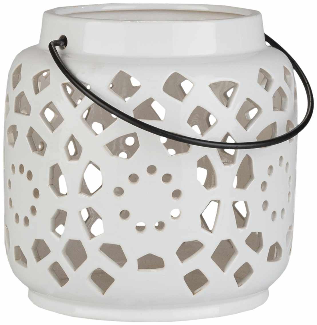 Sloughhouse White Ceramic Outdoor Lantern - Quahog Bay Bedding