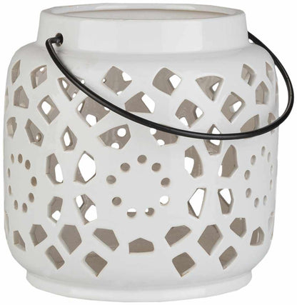 Sloughhouse White Ceramic Outdoor Lantern - Quahog Bay Bedding