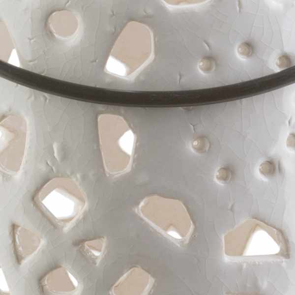 Sloughhouse White Ceramic Outdoor Lantern - Quahog Bay Bedding