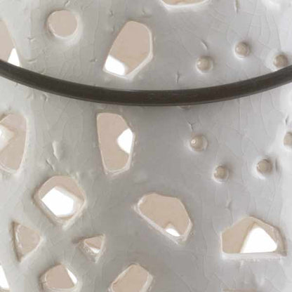 Sloughhouse White Ceramic Outdoor Lantern - Quahog Bay Bedding