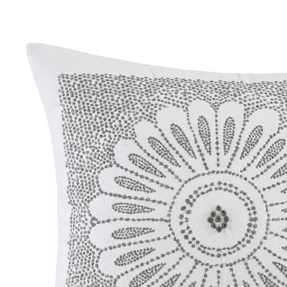 Sofia Cotton Embroidered Decorative Square Pillow - Quahog Bay Bedding