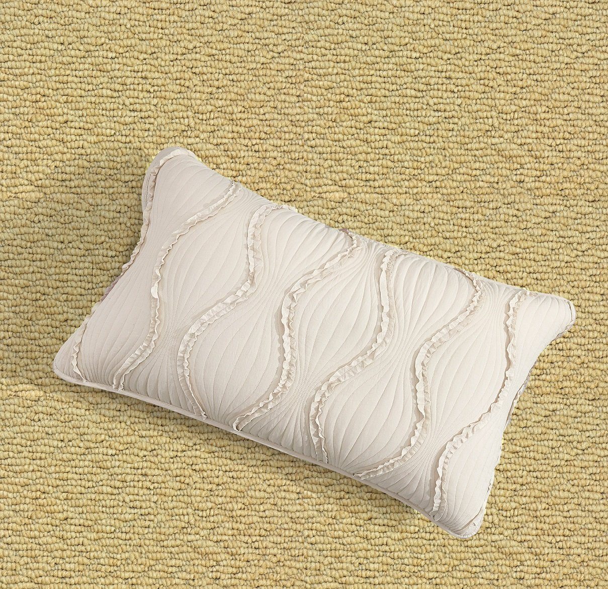 Country Ruffles Quilted Cotton Bedspread Set - Ivory & Cream - Quahog Bay Bedding