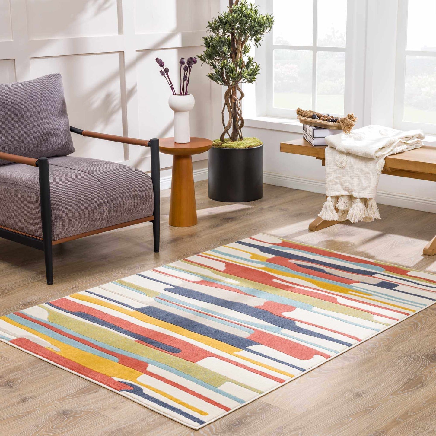 Southfields Colorful Modern Area Carpet - Medium Pile - Contemporary Rug - Quahog Bay Bedding