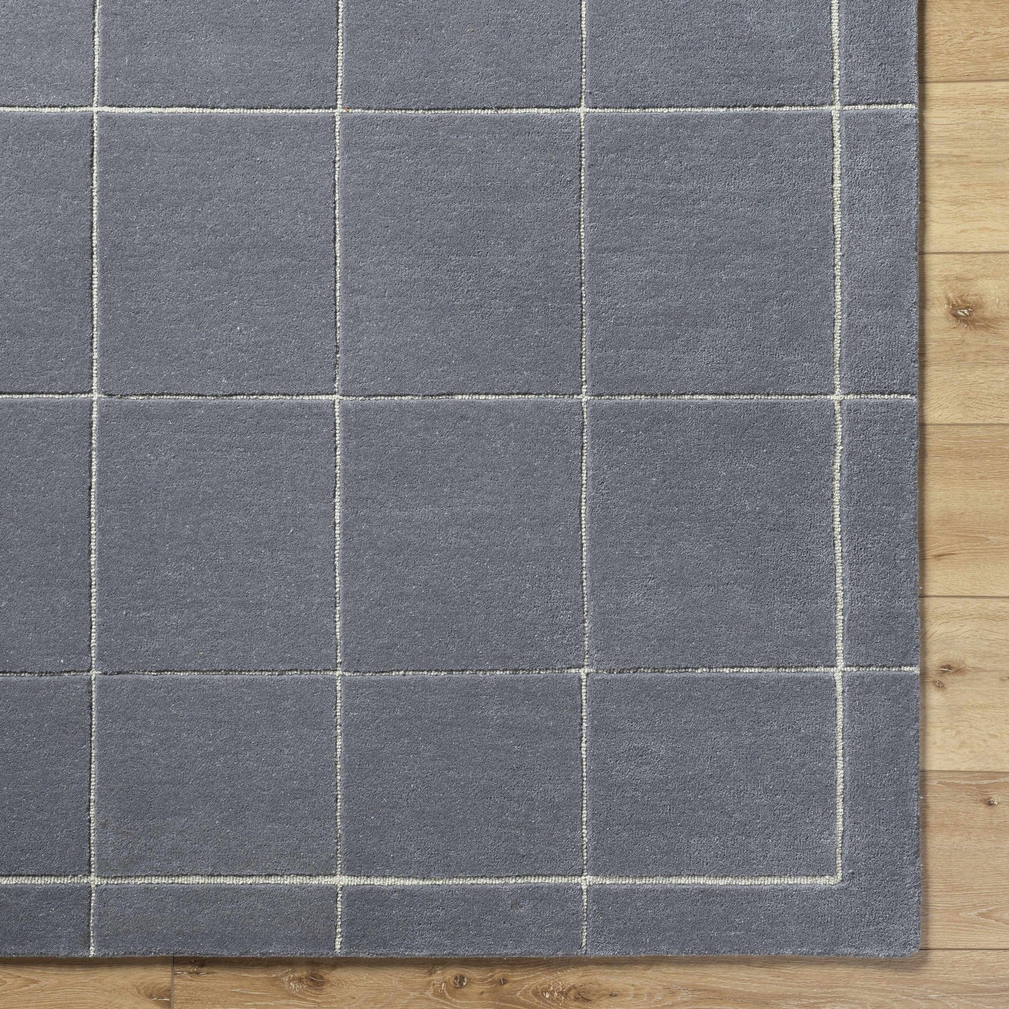 Siarl Dark Gray Checkered Area Rug