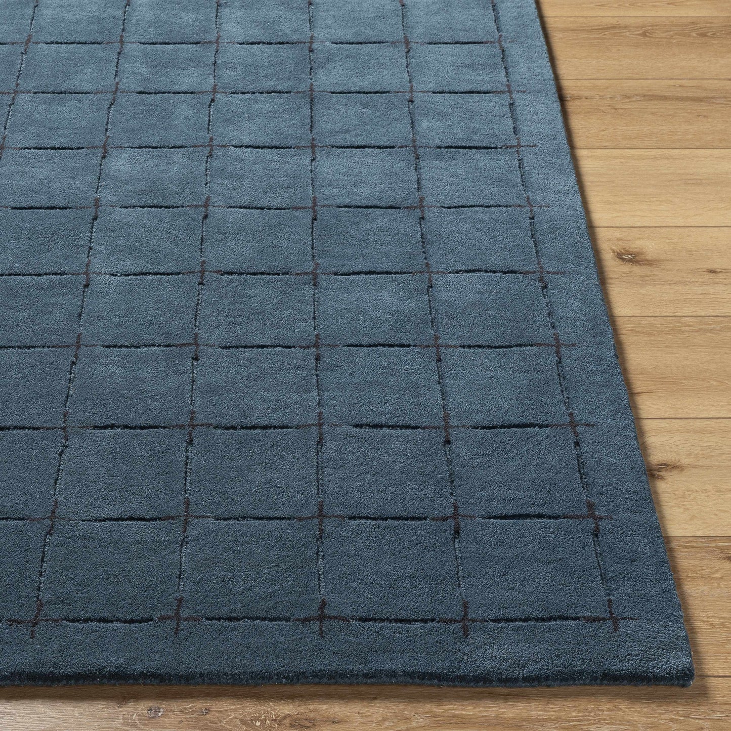 Sanvi Navy Wool Area Rug