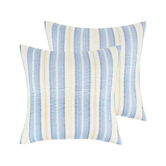 St. Bart Coastal Stripe Euro Sham Set of 2 - Quahog Bay Bedding