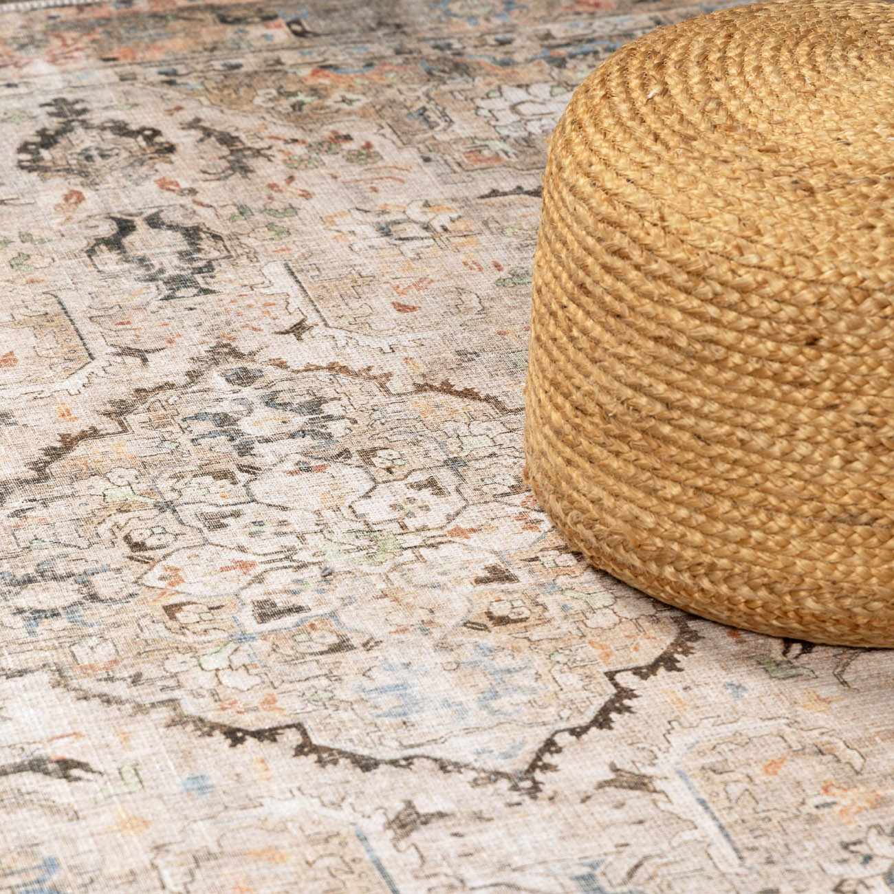 Standon Vintage Flat Pile Washable Rug - Quahog Bay Bedding