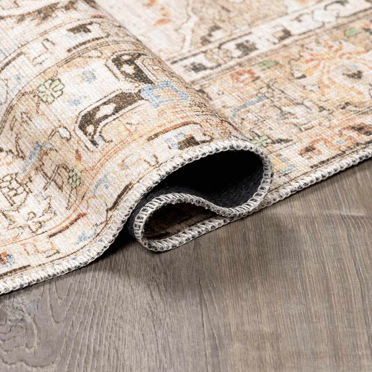 Standon Vintage Flat Pile Washable Rug - Quahog Bay Bedding