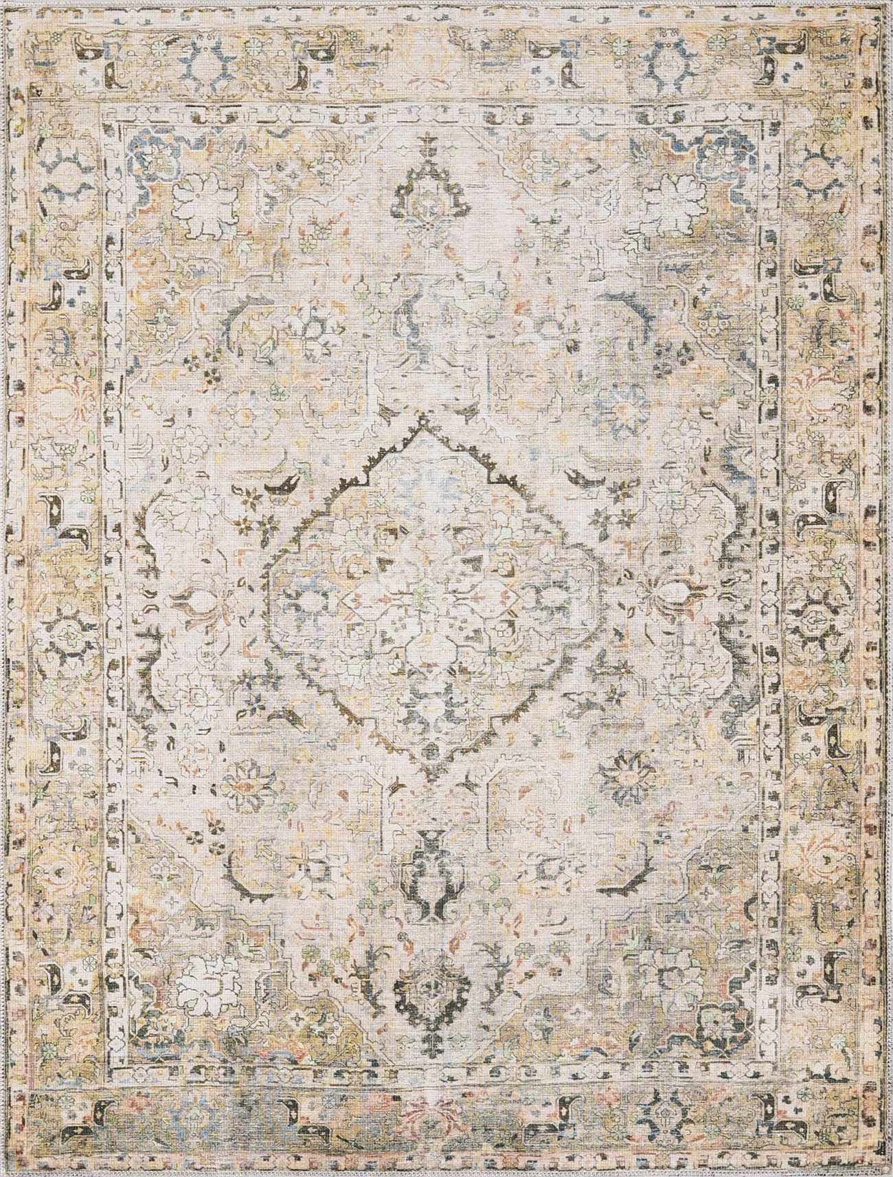 Standon Vintage Flat Pile Washable Rug - Quahog Bay Bedding
