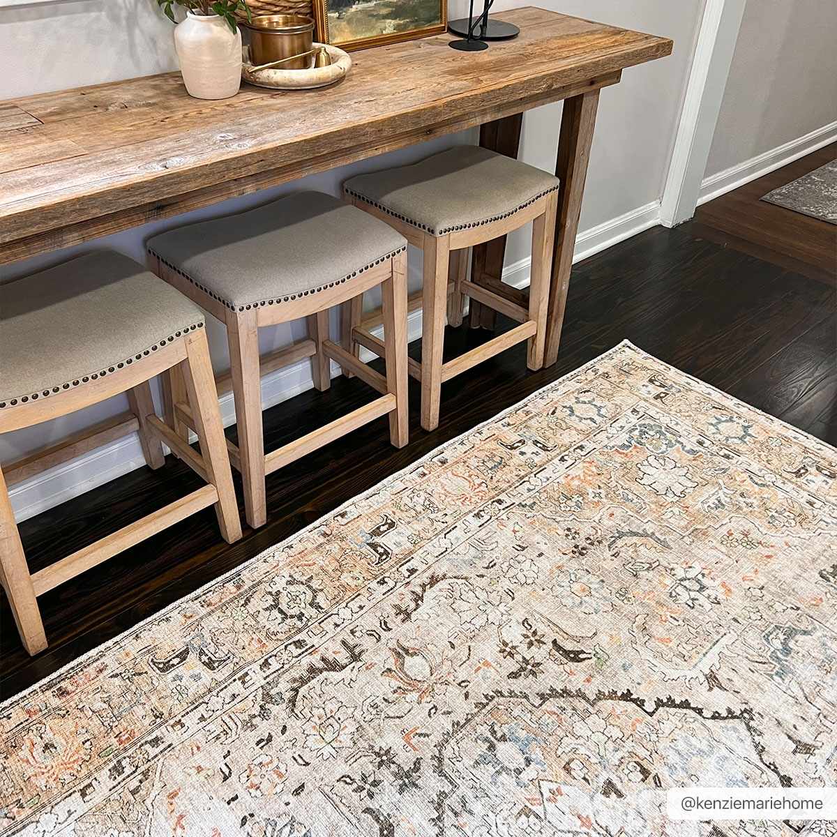 Standon Vintage Flat Pile Washable Rug - Quahog Bay Bedding