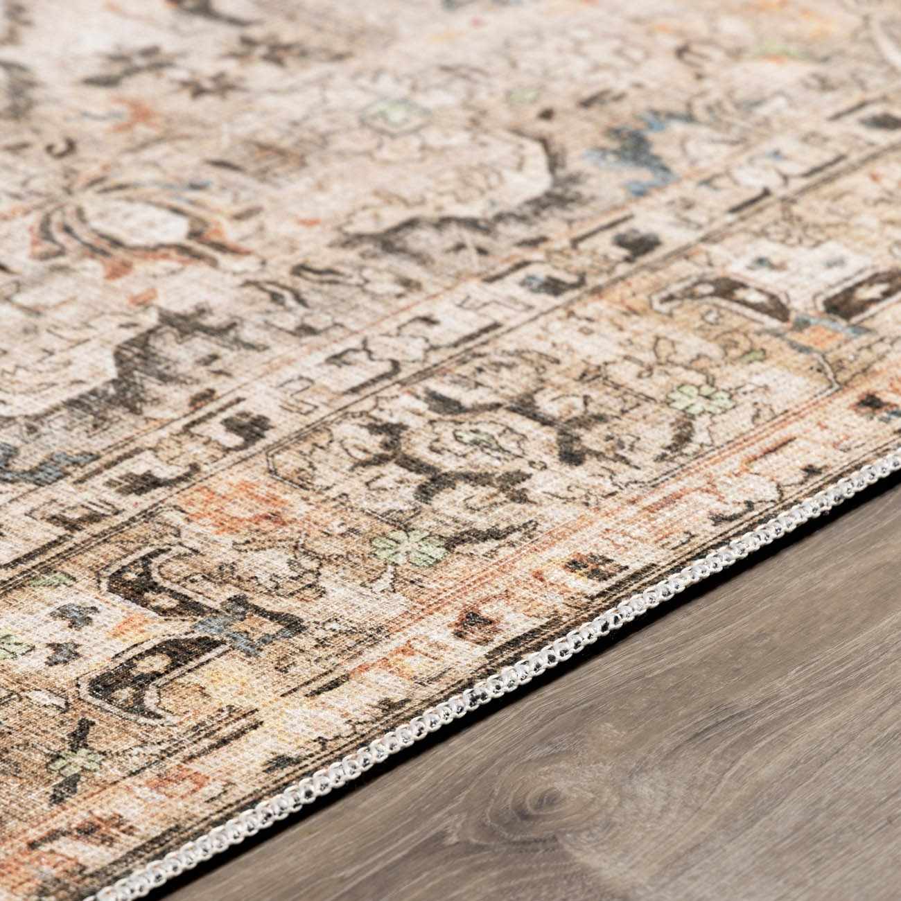 Standon Vintage Flat Pile Washable Rug - Quahog Bay Bedding