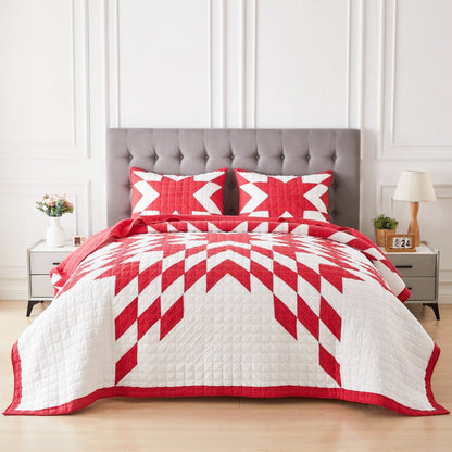 Star Patch Patchwork Cotton Quilt Set - Quahog Bay Bedding