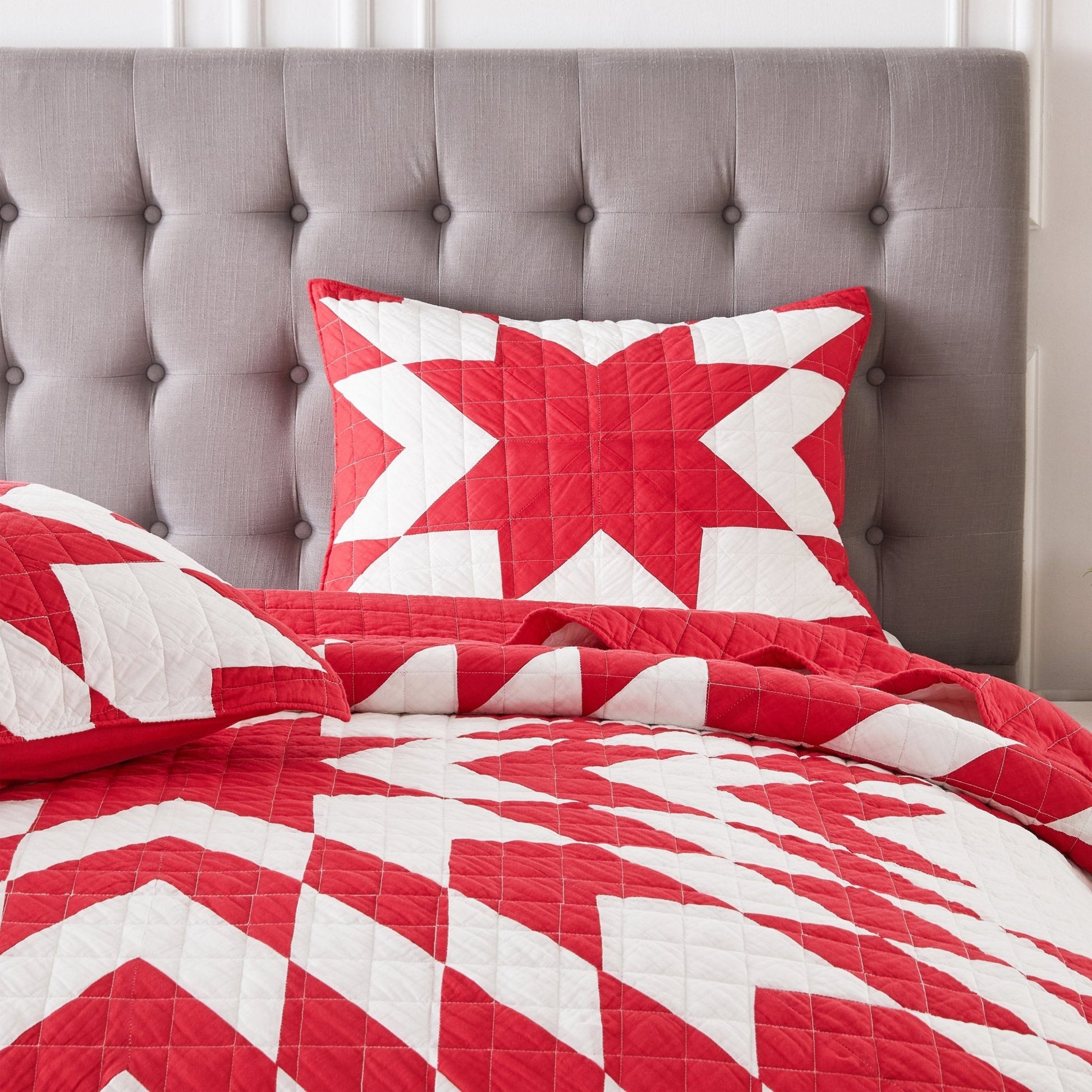 Star Patch Patchwork Cotton Quilt Set - Quahog Bay Bedding