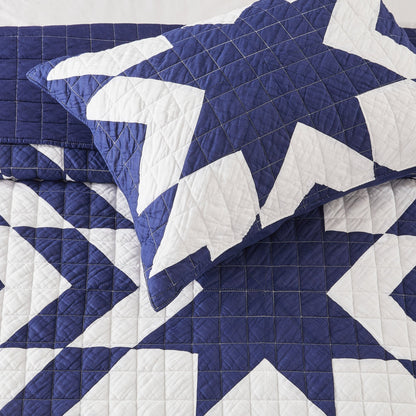 Star Patch Patchwork Cotton Quilt Set - Quahog Bay Bedding