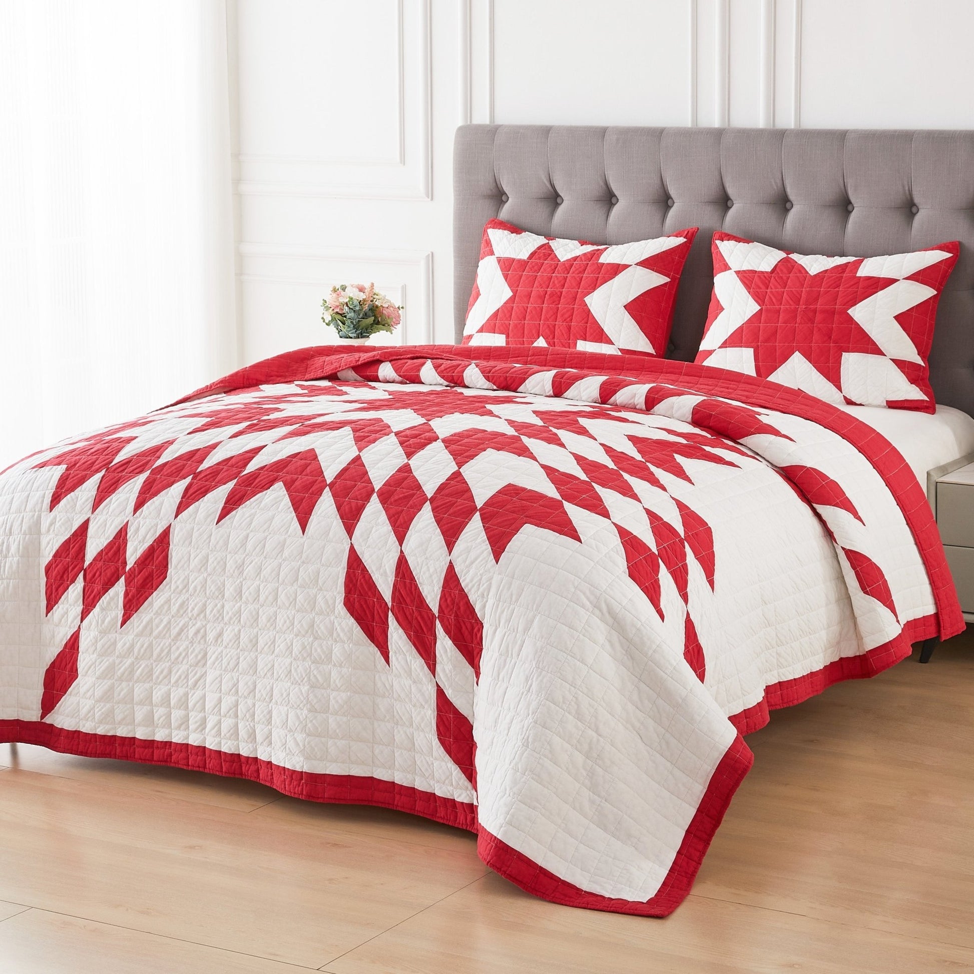 Star Patch Patchwork Cotton Quilt Set - Quahog Bay Bedding