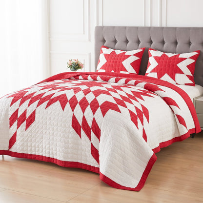 Star Patch Patchwork Cotton Quilt Set - Quahog Bay Bedding