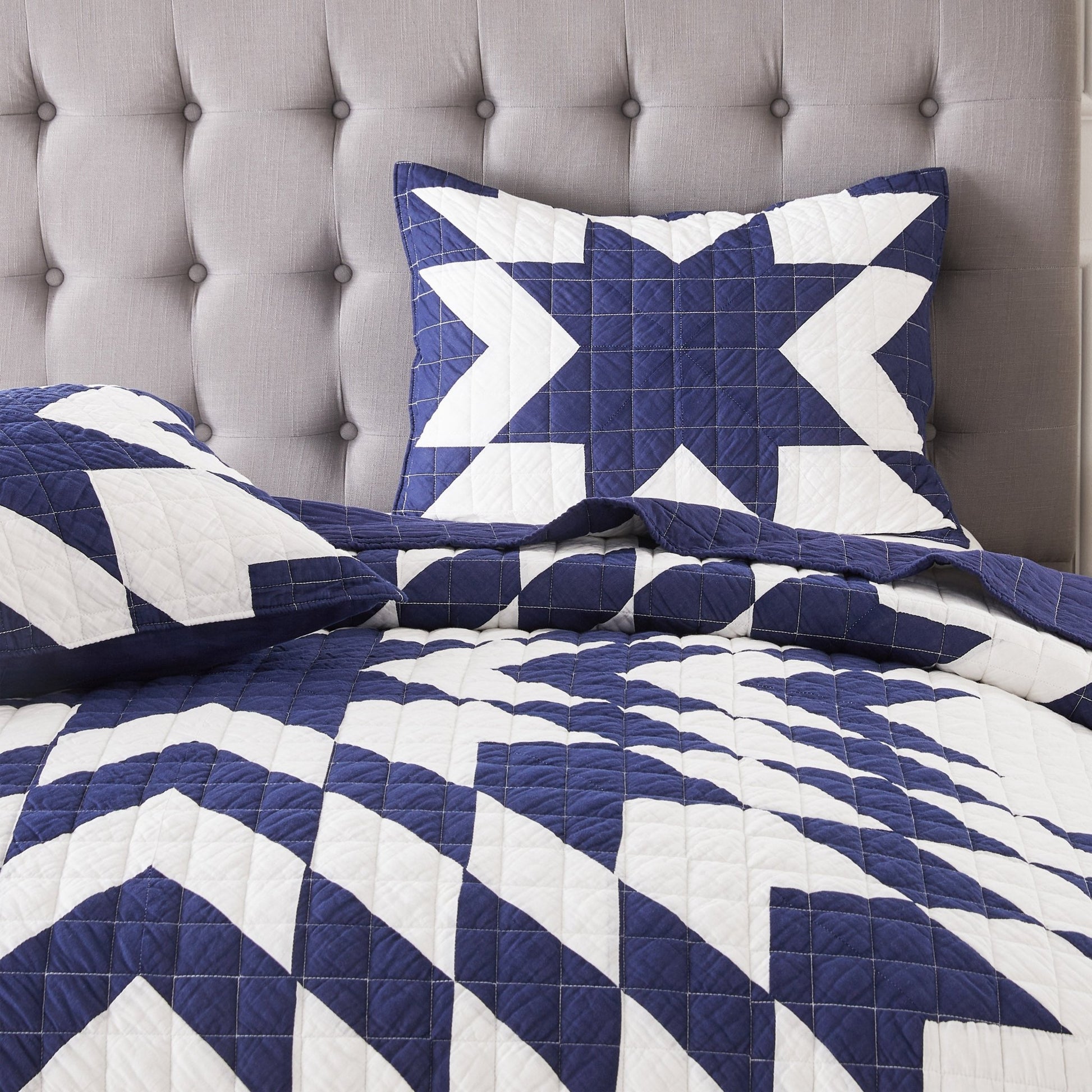 Star Patch Patchwork Cotton Quilt Set - Quahog Bay Bedding