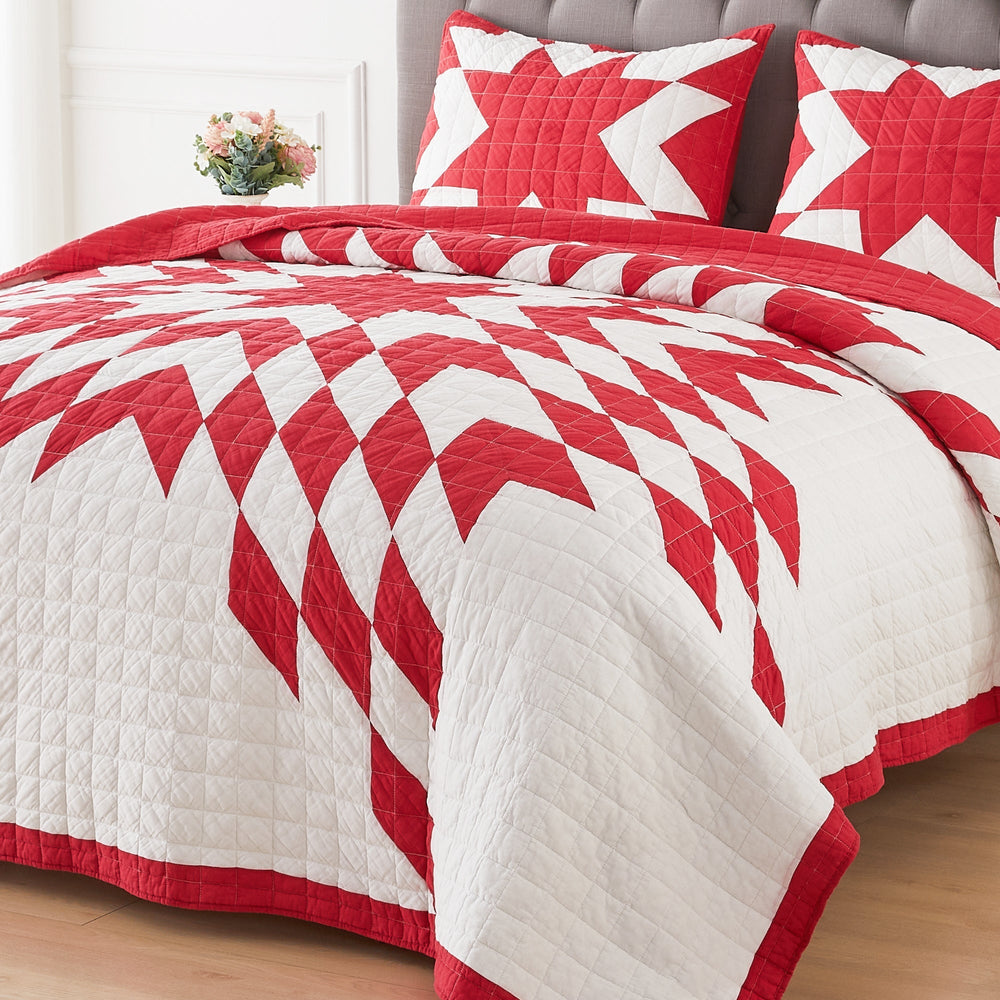 Star Patch Patchwork Cotton Quilt Set - Quahog Bay Bedding