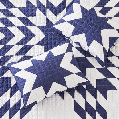 Star Patch Patchwork Cotton Quilt Set - Quahog Bay Bedding
