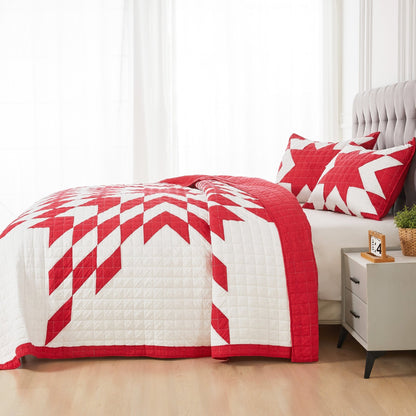 Star Patch Patchwork Cotton Quilt Set - Quahog Bay Bedding