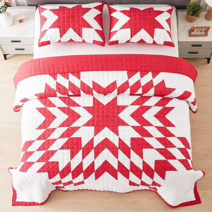 Star Patch Patchwork Cotton Quilt Set - Quahog Bay Bedding