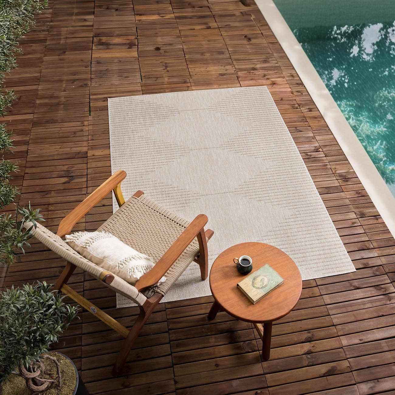Stephan Beige Outdoor Rug - Quahog Bay Bedding