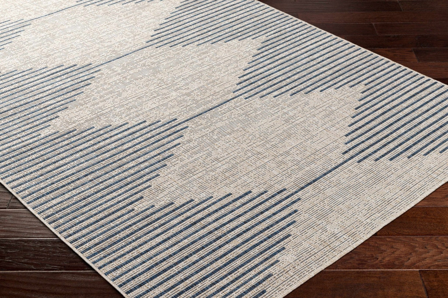 Stephan Blue & Gray Outdoor Rug - Quahog Bay Bedding