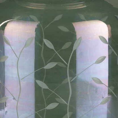 Stewartville Green Etched Glass Jar - Quahog Bay Bedding