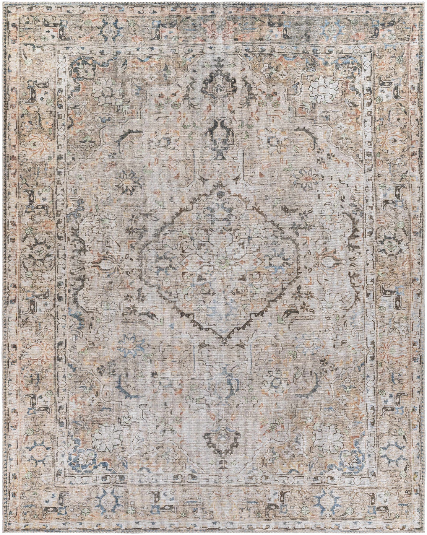Standon Vintage Flat Pile Washable Rug