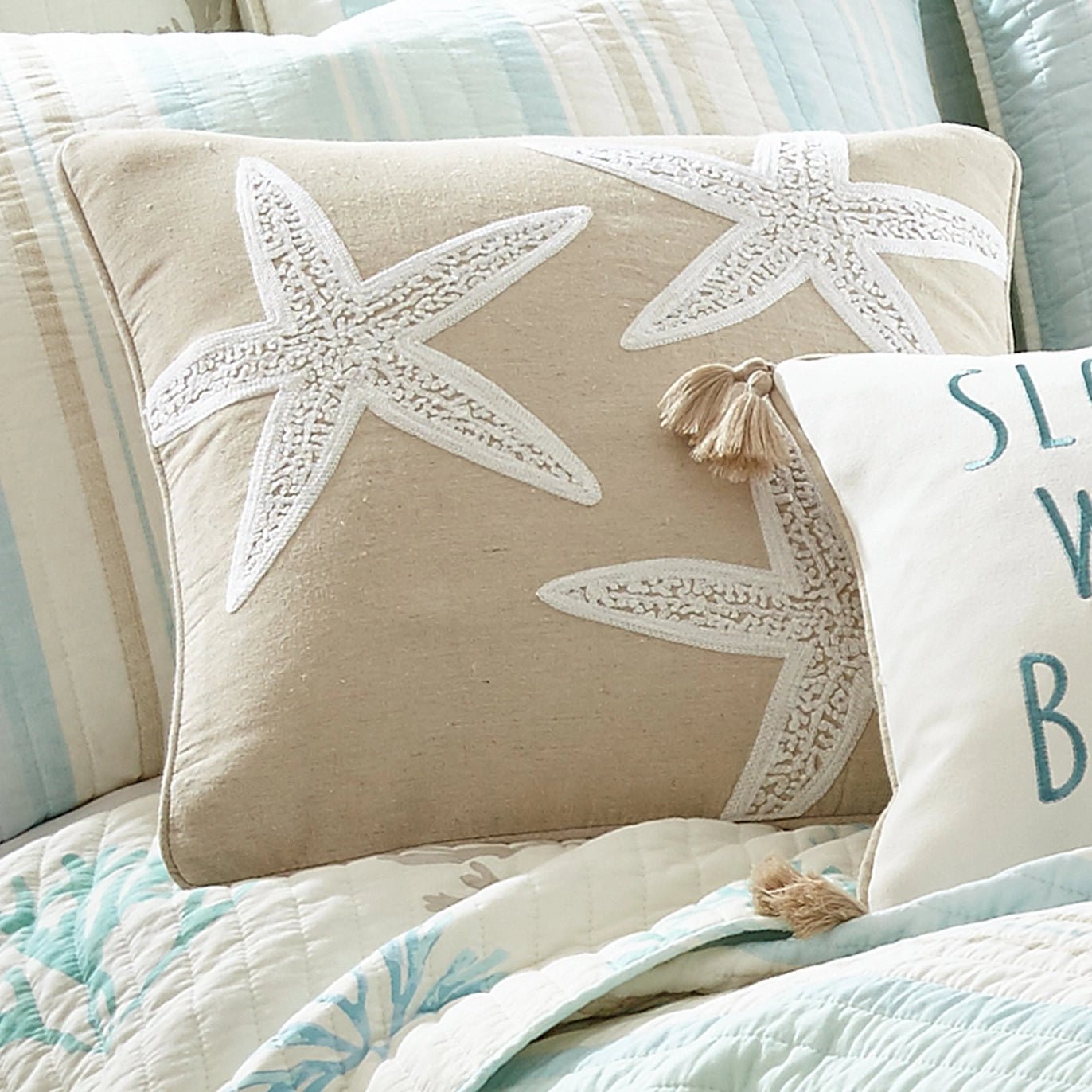 Stone Harbor Starfish Pillow - Quahog Bay Bedding